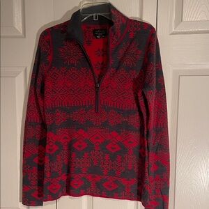 Stylish Red and Gray Women's Sweater